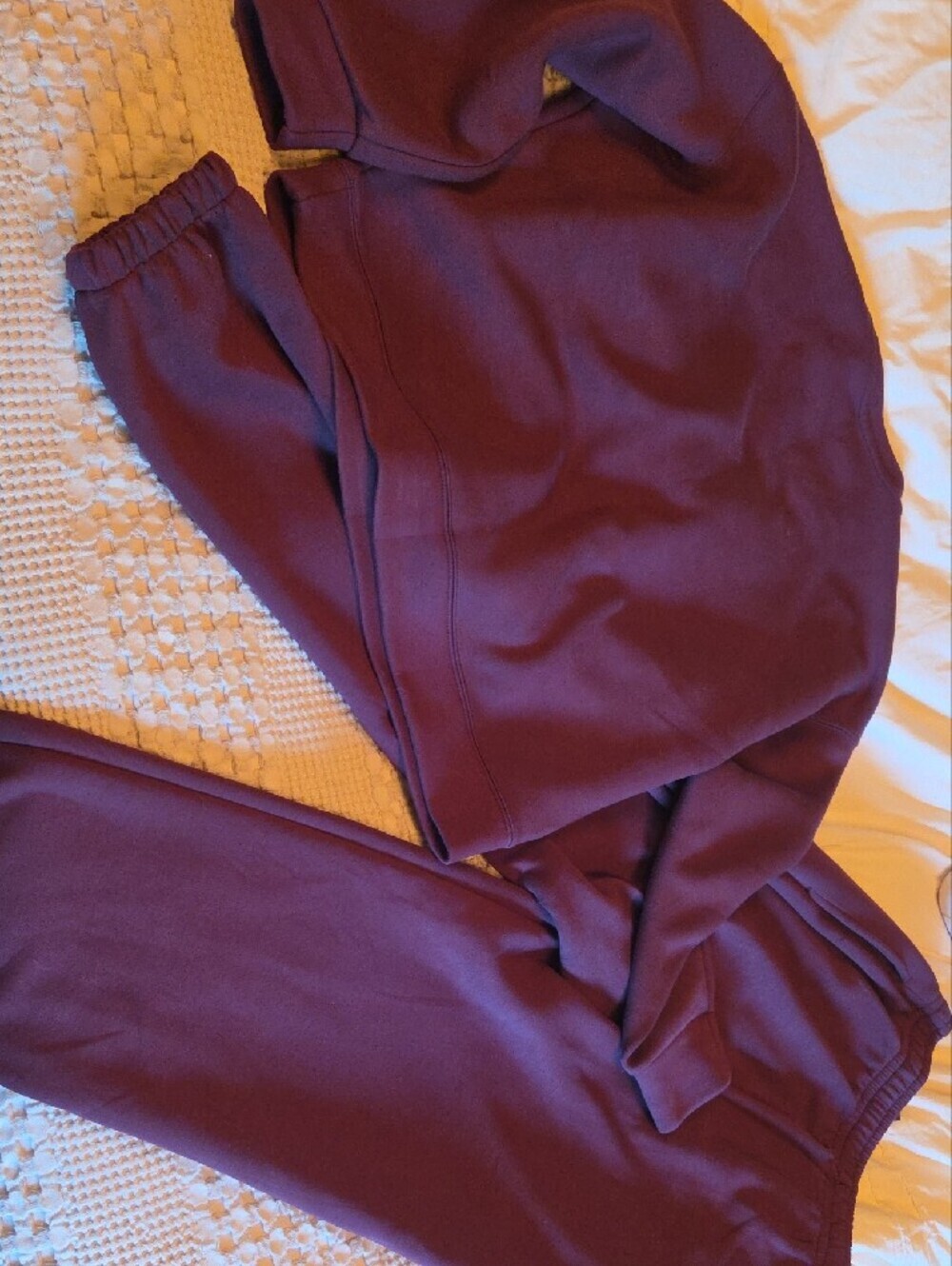 Lazy Pants Cozy Crewneck Sweatshirt & Jogger Set - Deep Wine Lg - Picture 3 of 3